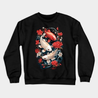 Koi Fish Serenity: Graceful Fins Amidst Tranquil Waters Crewneck Sweatshirt